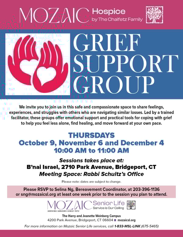 Hospice Support Group Flyer Fall Dates 25